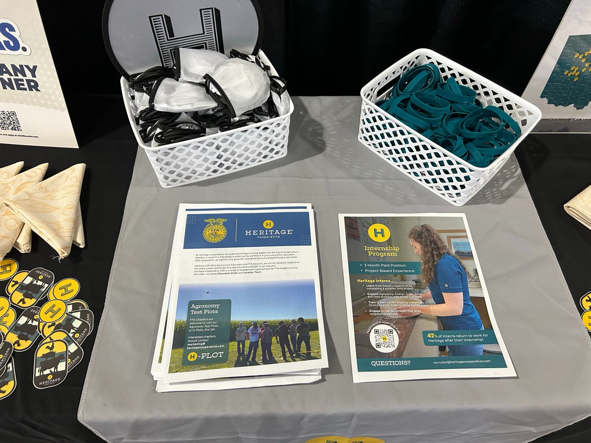 1ChoiceEnergy's tweet photo. 🚜🌽 We’re live at the 98th Ohio #FFAConvention!
#HeritageCooperative is set up and ready as the presenting sponsor for the Career Expo. Visit our booths, explore career opportunities, join a workshop and take your shot at Wheelbarrow Corn Racing 🏁#OhioFFA #FutureAgLeaders https://t.co/cnEFTJCur9