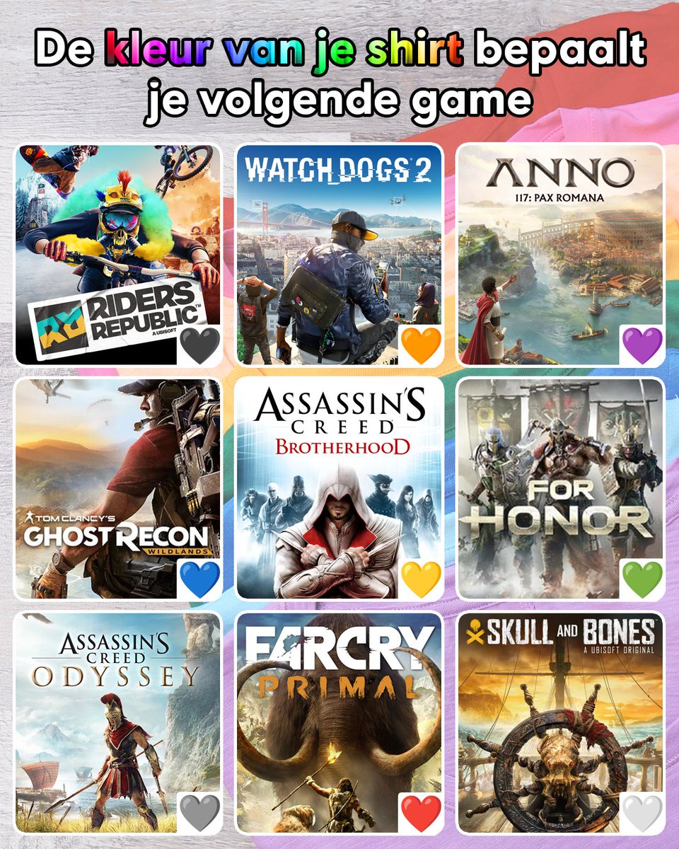 UbisoftBNL's tweet image. Wat draag jij vandaag? Zonder vals te spelen!

#Ubisoft #Videogames #Colours #Fashion #GamingCommunity