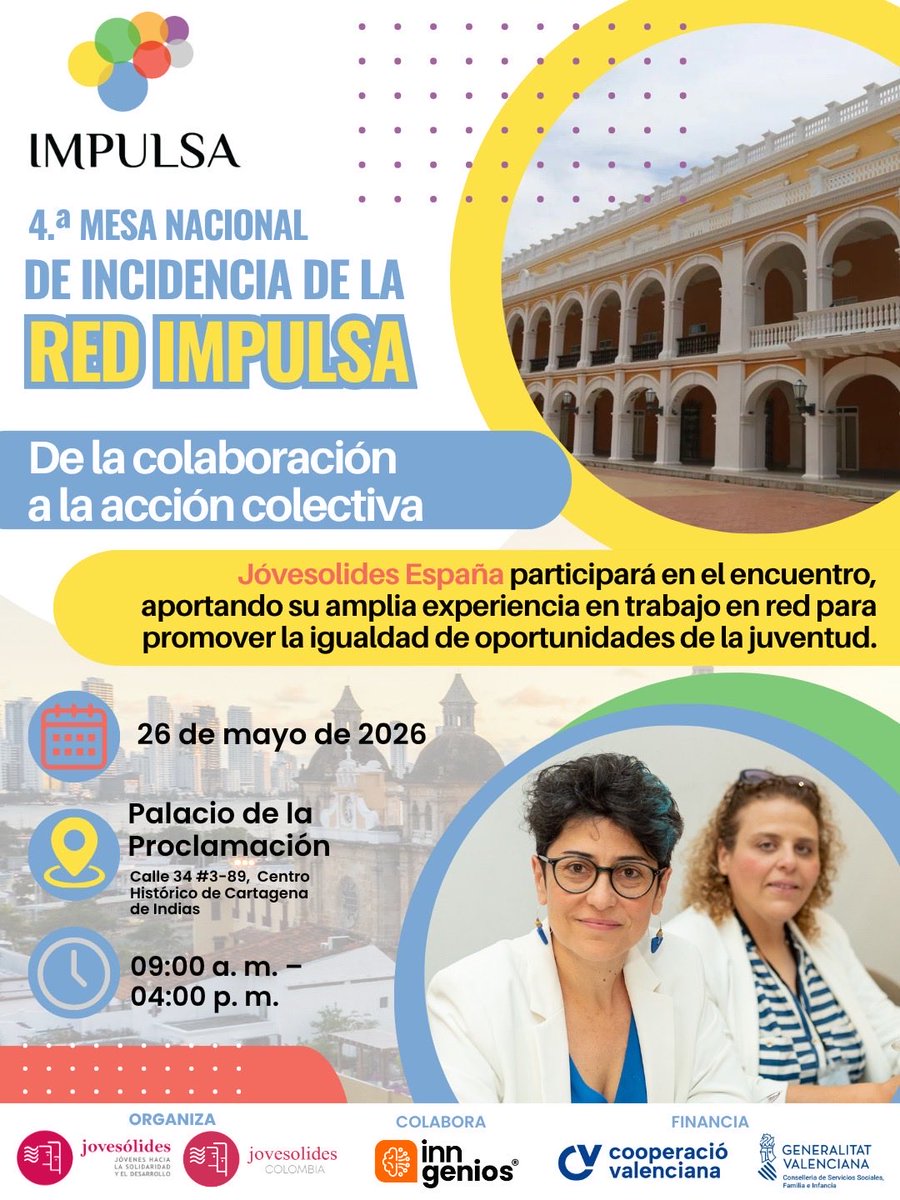 Jovesolides_Col's tweet photo. Las ideas cruzan fronteras cuando hay propósito 🌍✨
La IV Mesa Nacional de Incidencia de la #RedImpulsa contará con la participación de @JOVESOLIDES , sumando su experiencia al fortalecimiento del #emprendimiento joven y la acción colectiva. https://t.co/98d0pa3rQT