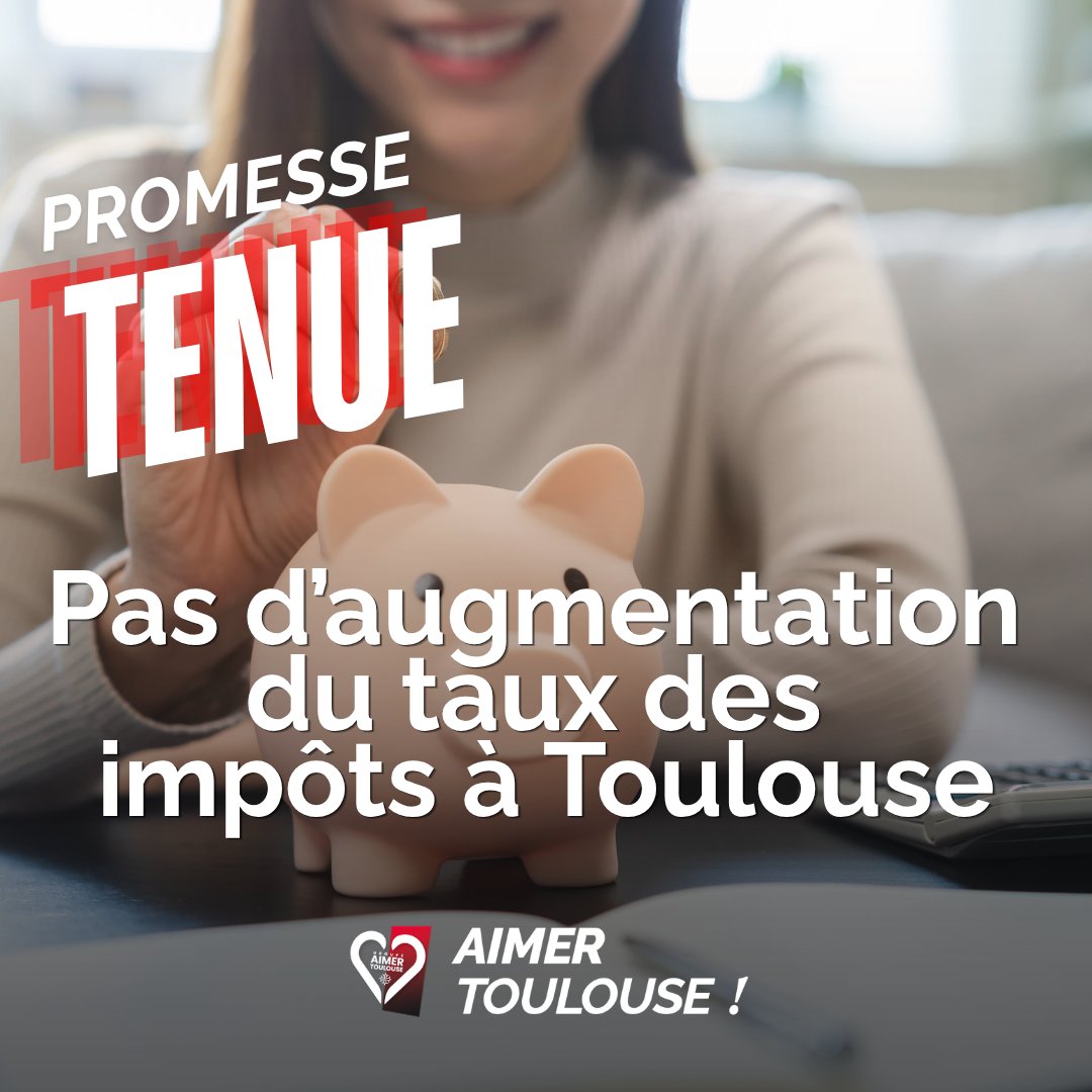 [#CMToulouse] Nous venons de voter les taux d'imposition pour 2026.

0% d'augmentation, engagement tenu.

Comme nous le faisons depuis 11 ans, nous n'augmenterons pas les impôts de #Toulouse.