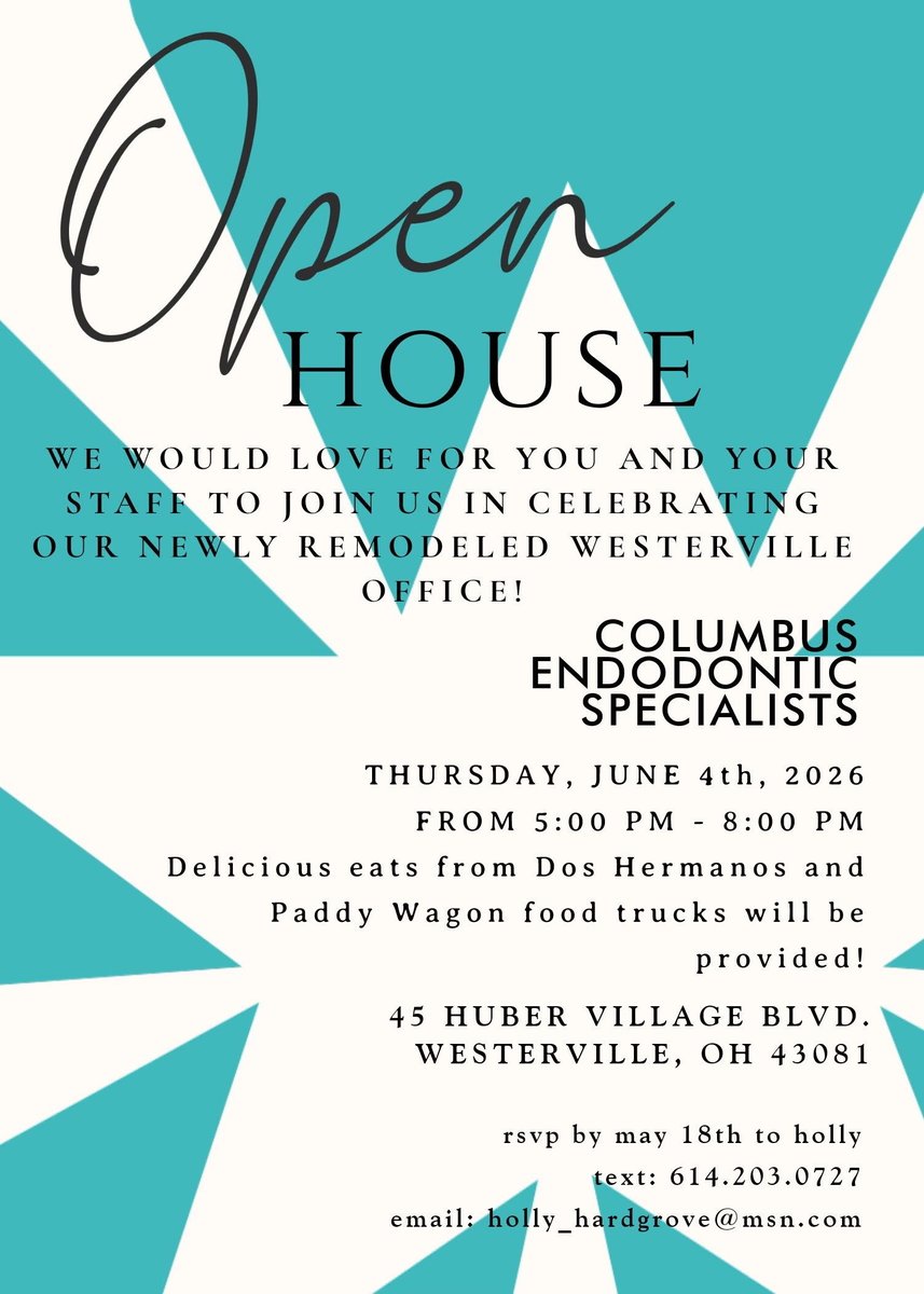 cbusendo's tweet photo. We’re excited to welcome you and your staff to our newly remodeled Westerville office! Join us for a special Open House as we celebrate our refreshed space with great food, conversation, and a first look inside. https://t.co/pJ0u5SqSdG