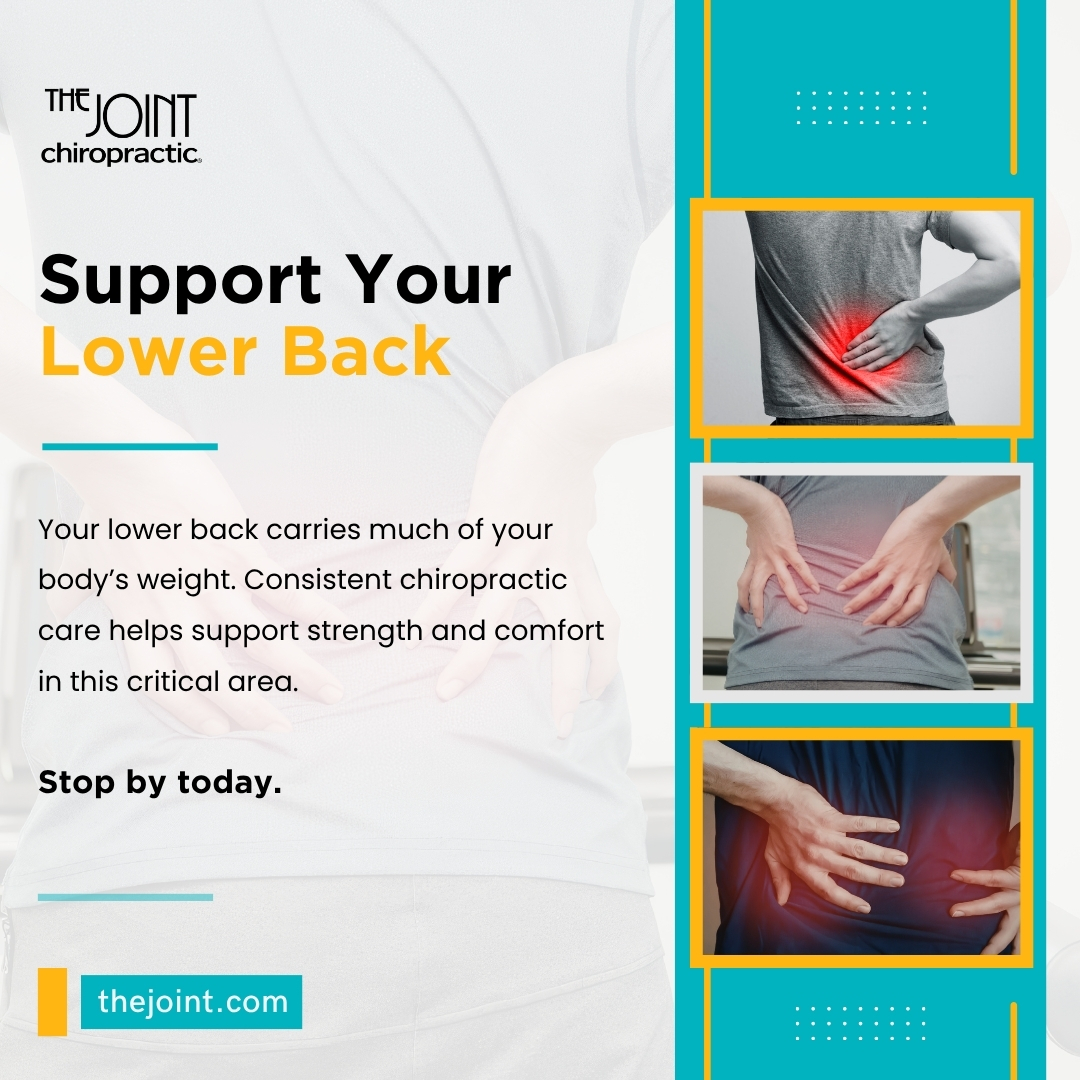 Buffalo_JYNT's tweet image. Support your lower back—your body depends on it.

Consistent chiropractic care helps improve strength, comfort, and mobility where it matters most. Visit The Joint Chiropractic – Kenmore Buffalo today.

#Chiropractic #BackPainRelief #SpineHealth #BuffaloNY #Wellness