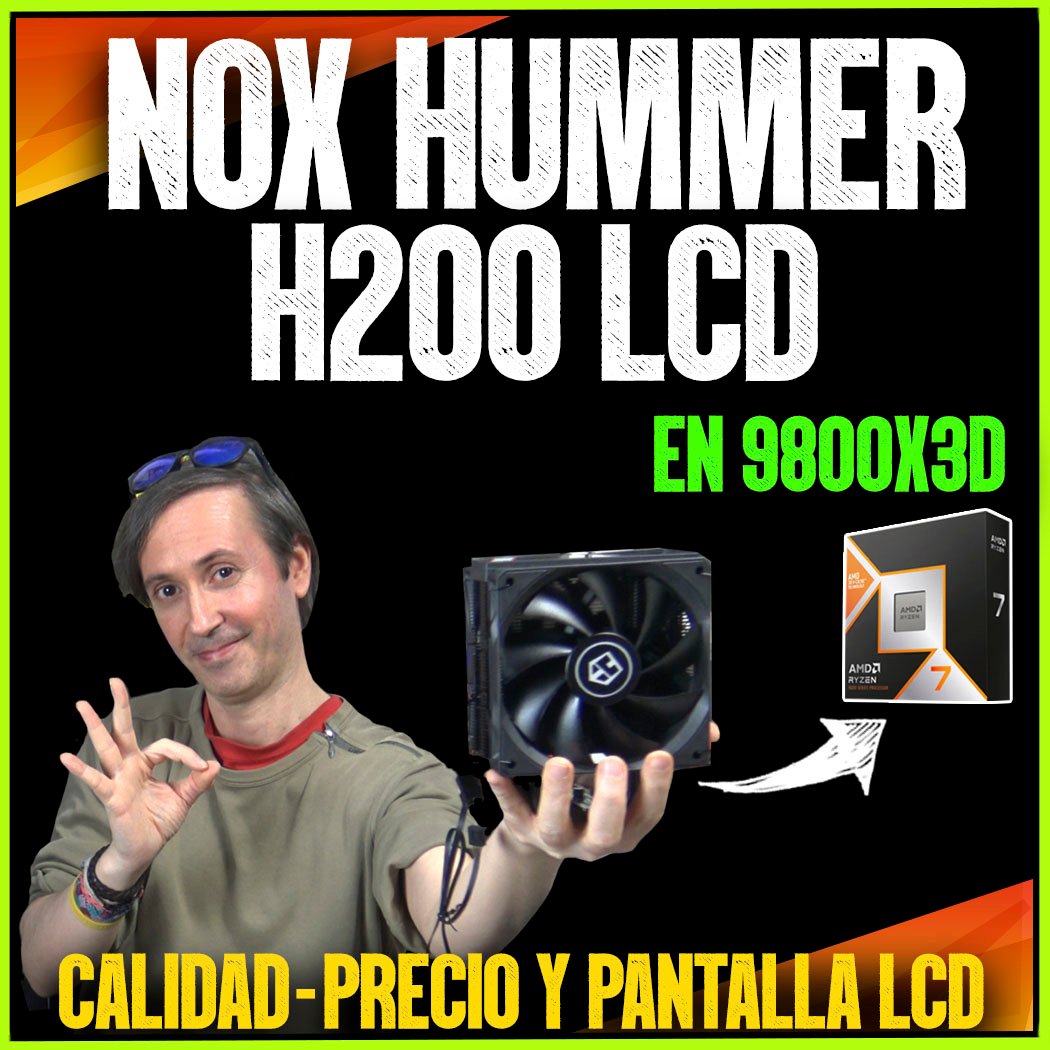darkgamergeek's tweet image. En este vídeo vamos a probar el disipador para CPU Nox Hummer H200 LCD en un Ryzen 7 9800X3D y una #PCBuild con un Ryzen 9 5900X. Se trata del nuevo #CPUCooler lanzado por @Nox_Xtreme_ con pantalla LCD para ver la temperatura de la CPU y GPU además de ver la velocidad. Haremos