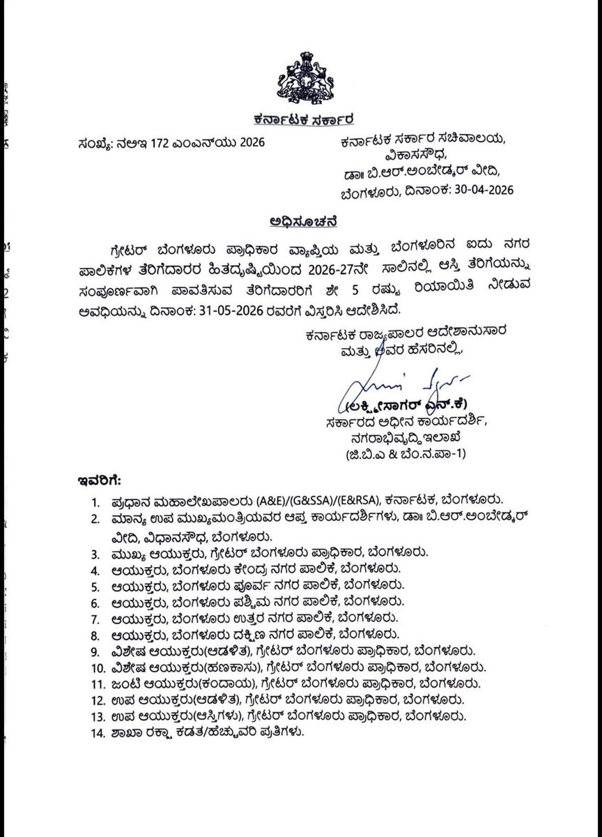 Bangalore Apartments' Federation tweet media