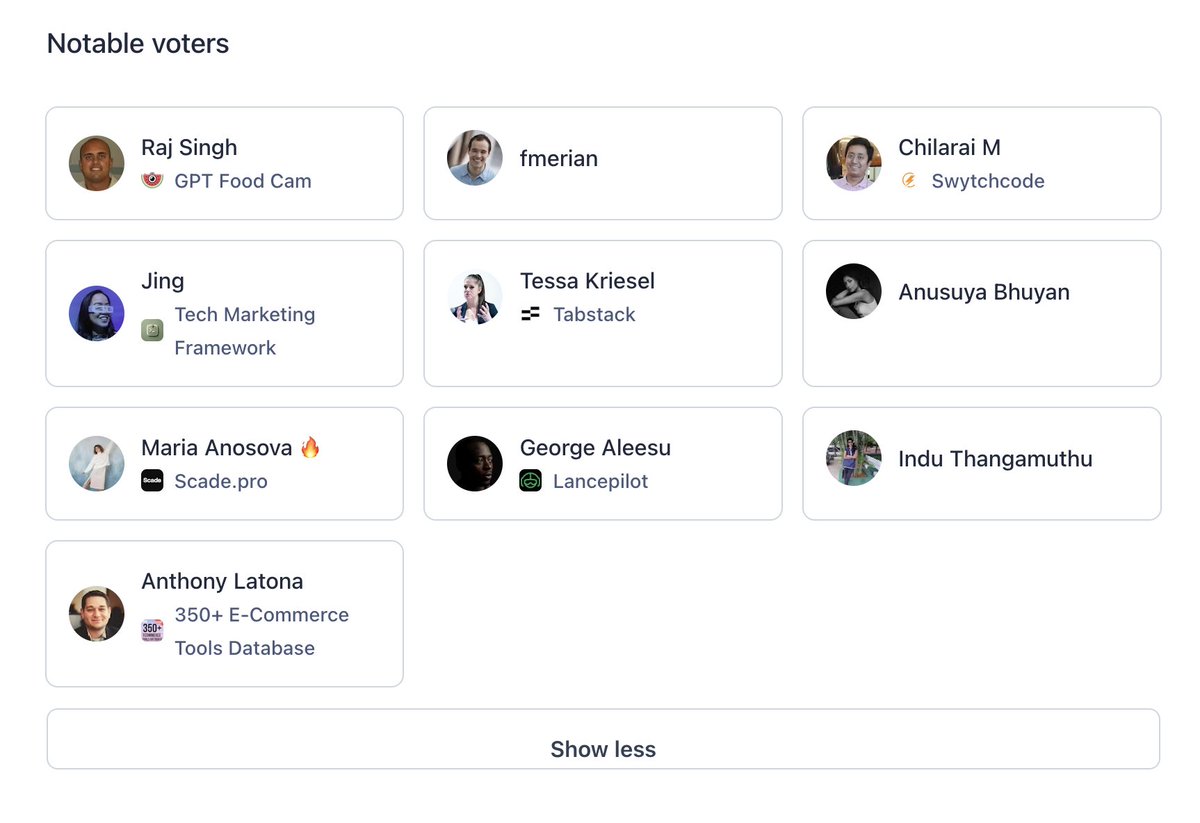 tessak22's tweet photo. Apparently I'm a notable voter on Product Hunt. 🤷‍♀️

I'll upvote your products for $100. Just kidding. I think this status is just luck my friends.

Head over to Product Hunt and upvote Tabstack while you're over there. We launched today. 👀 https://t.co/gezsLxwhUm