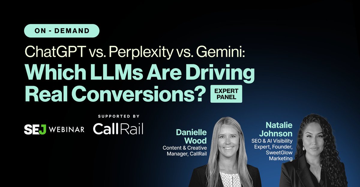 sejournal's tweet image. ChatGPT vs. Perplexity vs. Gemini: Which LLMs Are Driving Real Conversions? [Expert Panel]. via @hethr_campbell: hubs.li/Q04f1bG00

#llms #ChatGPT #SEO