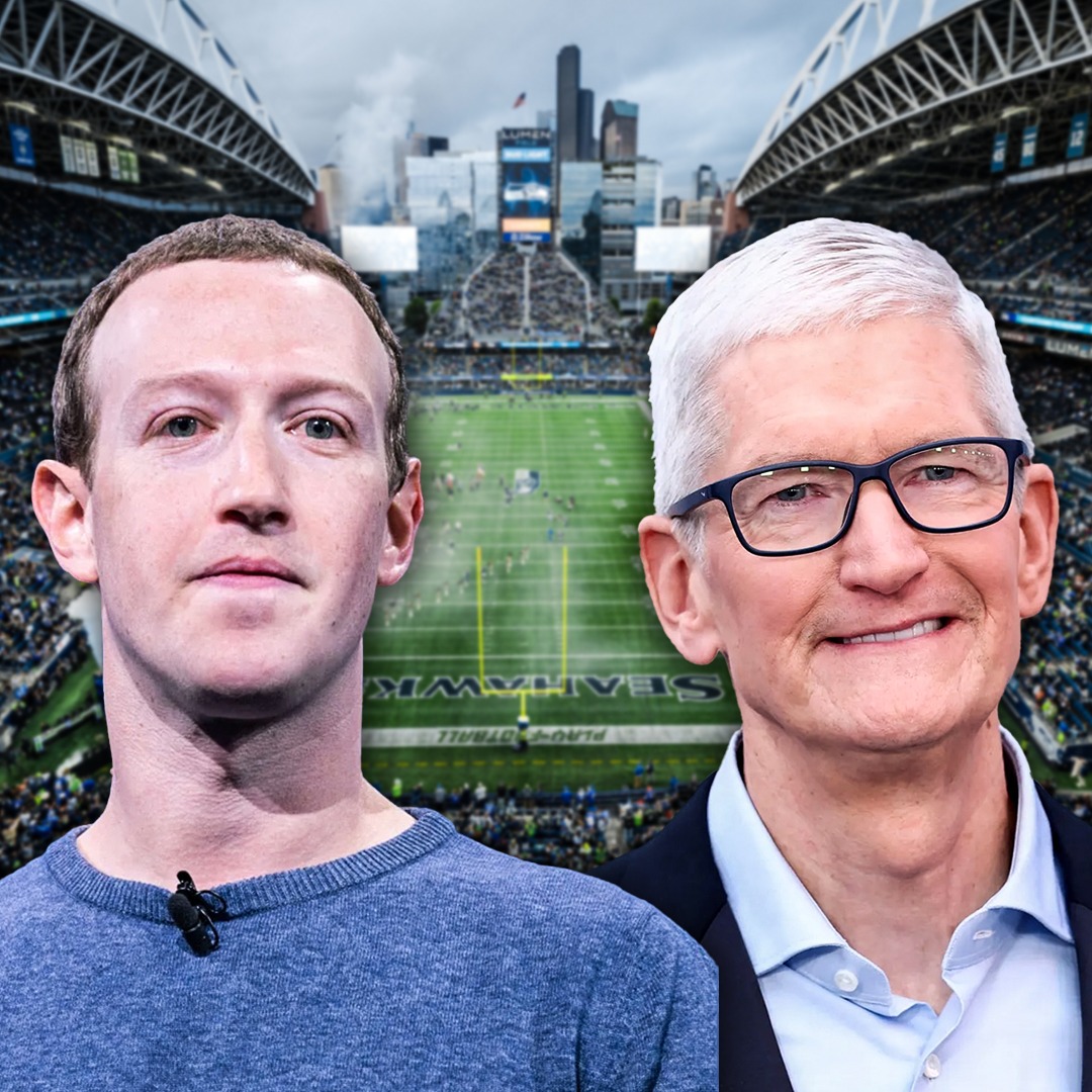 FOS's tweet photo. EXCLUSIVE: Mark Zuckerberg and Tim Cook are each among the names considering bids for the Seattle Seahawks, sources tell FOS. 

The Seahawks were put up for sale in February, 10 days after the team won the Super Bowl.