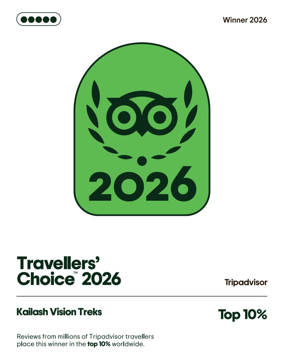kailashvision's tweet photo. Big news! 🏆 Kailash Vision Treks just won the 2026 @Tripadvisor Travellers’ Choice Award! 🏔️

​We’re officially in the top 10% of travel experiences worldwide. Huge thanks to our amazing trekkers for the reviews! 🥾✨

​#TravellersChoice #KailashVisionTreks #Nepal #Trekking #TravelNews