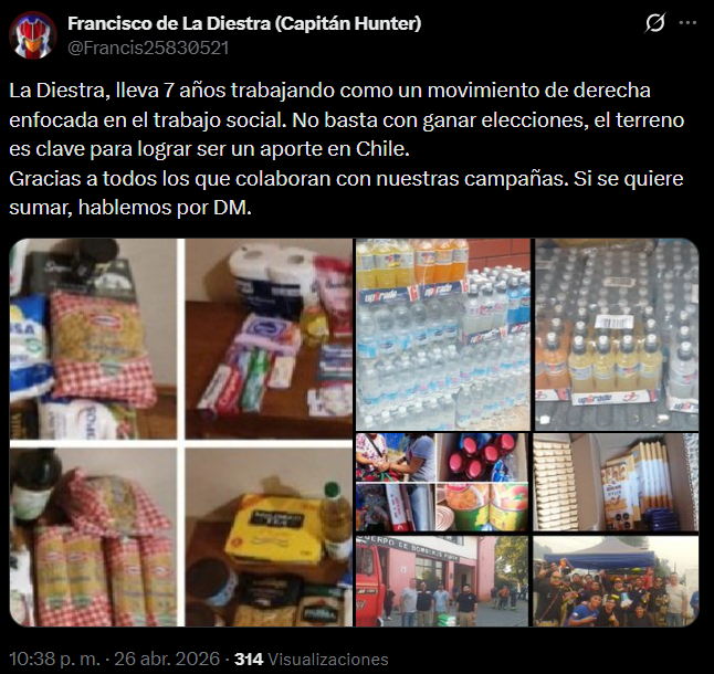 Drestrum_nopala's tweet photo. @Malditoooo_k Se te olvidó tb que es un nazi articulador y fundador de La Diestra, una organización que se enchapaba en "labor social" pero que organizaba barridas en Peñalolén. Acá otro perfil falso del ñaja ñaja... https://t.co/YjzL9myXDc