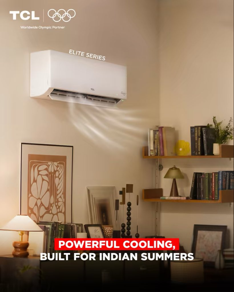 tcl_india's tweet photo. Experience cooling that doesn’t just chill the room, but elevates your entire space ❄✨
#tclac #airconditioner #beattheheat #ac #inverterac
(TCL AC, air conditioner, smart cooling, energy efficient AC, home comfort, modern AC design, silent cooling, fast cooling technology) https://t.co/tFtPEq8sG0