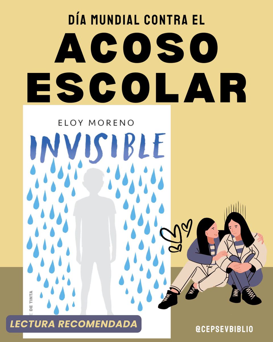 CEPSevBiblio's tweet photo. Desde el @CEPdeSevilla  te recomendamos esta lectura en relación al día mundial contra el acoso escolar.
¿Quieres sacarlo en préstamo desde nuestra biblioteca? ¡Consúltanos!

41200017.biblioteca@g.educaand.es https://t.co/7915dSu9kN