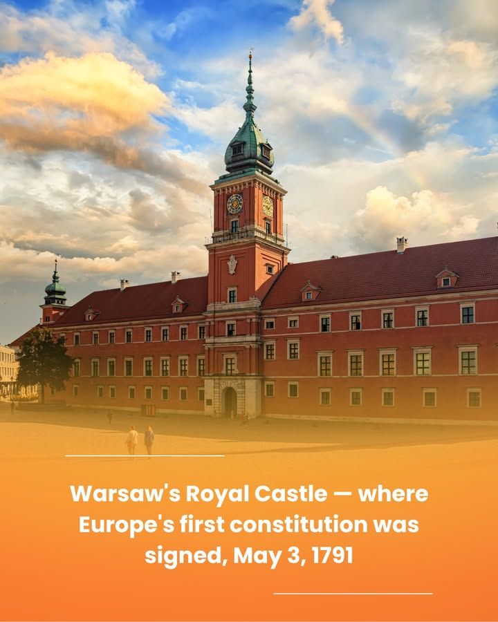 StayPoland's tweet photo. On May 3, 1791, in the Royal Castle in Warsaw, the Polish Sejm adopted Europe’s first written constitution. A century and a half later, German forces razed the castle; Poles rebuilt it, brick by brick, through donations. Today you can step into that very chamber. https://t.co/mjhdPTdYUI