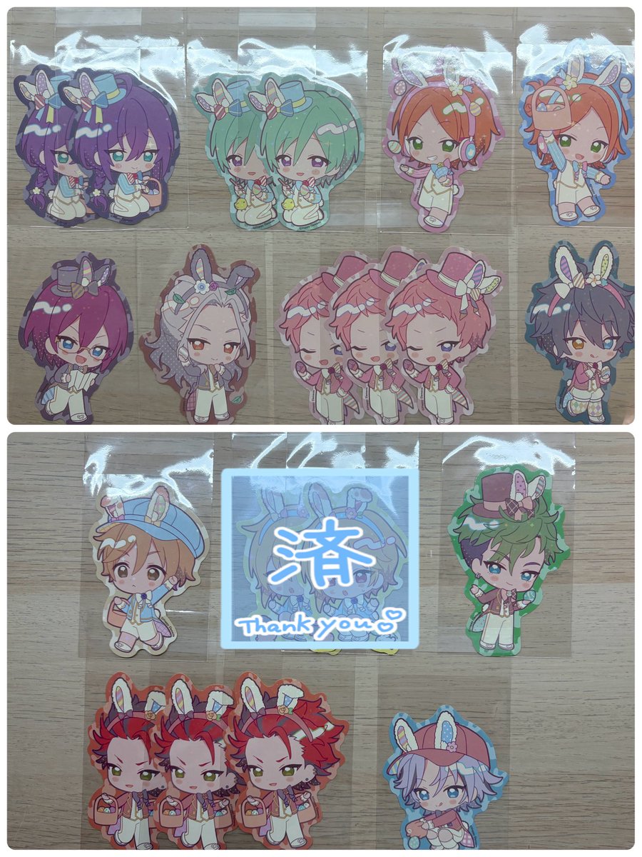 jlzyh's tweet photo. 【交換・譲渡】あんスタ アニカフェ
ステッカー

譲
マヨイ 巽 ひなた ゆうた ★茨 凪砂 宗 ★みか 友也 ★ジュイス 紅郎 維吹

求
定価＋送料
創　藍良　司　チトセ　舞珠

郵送2点〜希望、纏めて優先
★は交換の場合チトセ舞珠優先、譲渡の場合は他2点含めた3点〜

お声がけください🌸 https://t.co/DdKfaRbf1R