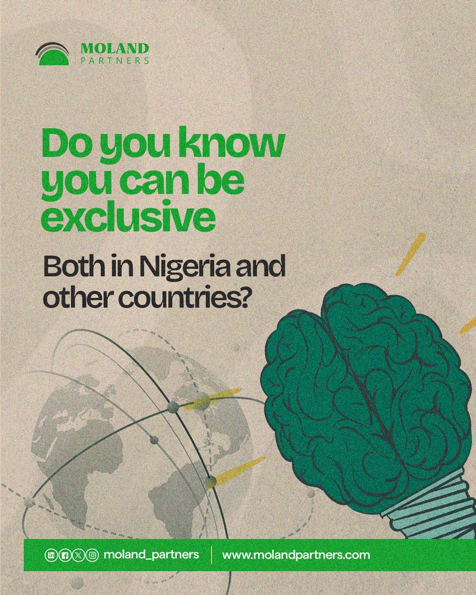 MolandPartners's tweet photo. Nigeria is plugged into the global frameworks that keep your creativity safe and protected! 

DISCLAIMER: This post is for general information only and does not constitute legal advice. For specific legal guidance, please email info@molandpartners.com https://t.co/8IdIRvJFug