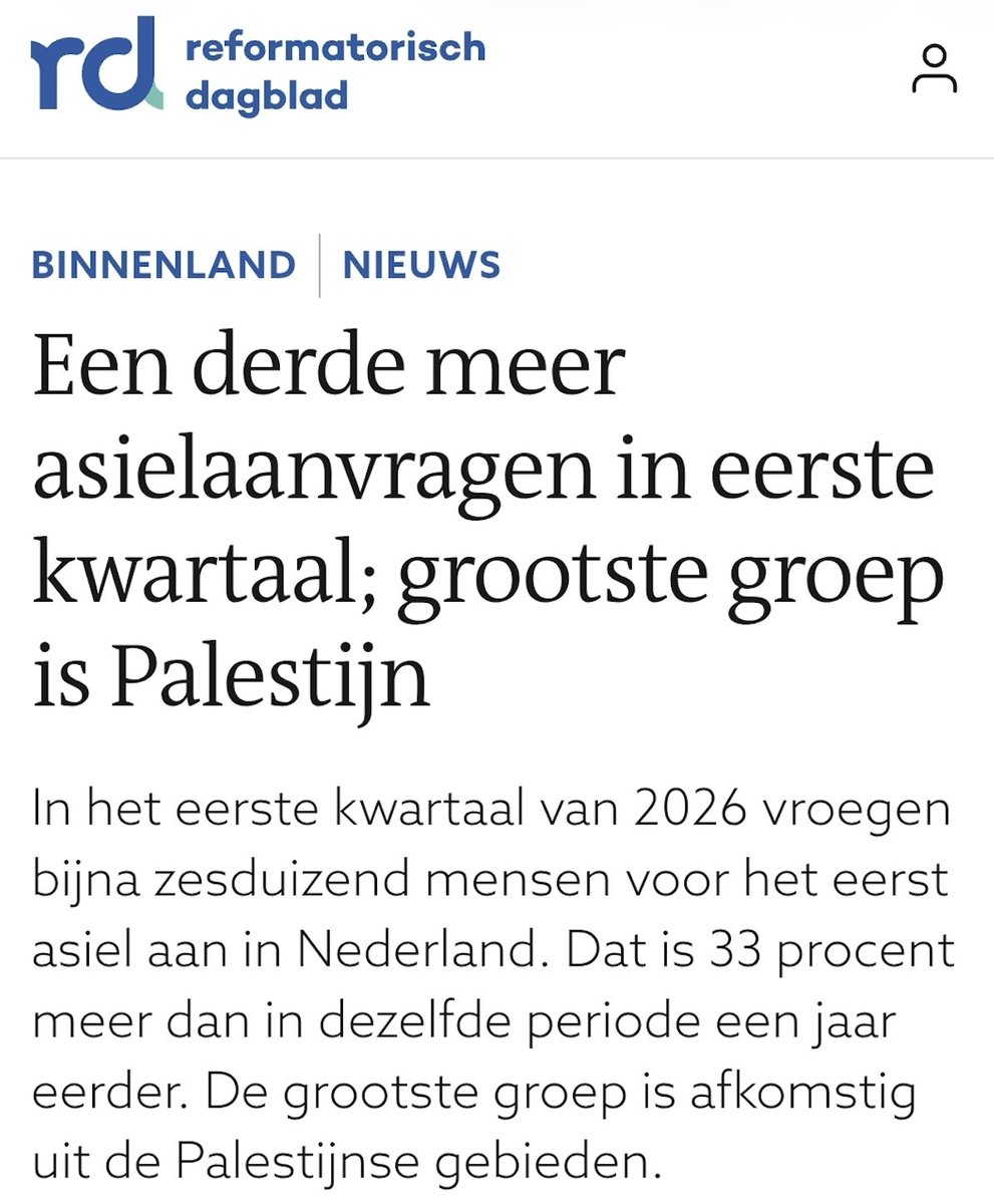 Palestijnse gebieden zijn de Westbank en Gaza. Daar komen dit soort aantallen niet vandaan. Wel uit Libanon, Syrië en Jordanië (veilig)!

Het stempel 'Palestijnen' is misleidend en het zoveelste bewijs dat ons asielsysteem failliet is. 

Stop de fake-instroom!