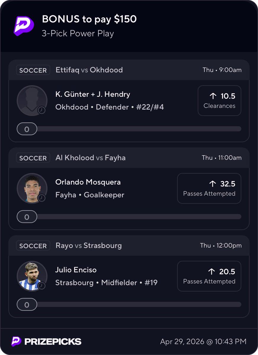 Thursday soccer Prizepicks