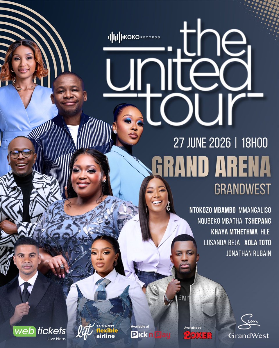 Koko_Records's tweet photo. The United Tour lineup is COMPLETE… and UNMATCHED. 👌🏽🤩✨Cape Town, ready or acting surprised later? 👀🔥

Get your tickets now. Don’t say we didn’t warn you 😉 Purchase now: https://t.co/mSgHjQSxNz

#kokorecords #theunitedtour #explore #unitedtourcpt #liveshow https://t.co/Bl8WKB8Dav