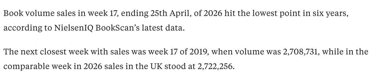 infodocket's tweet image. UK Book Volume Sales Hit Lowest Point in Six Years (via @thebookseller) thebookseller.com/news/uk-book-v… #books #publishing