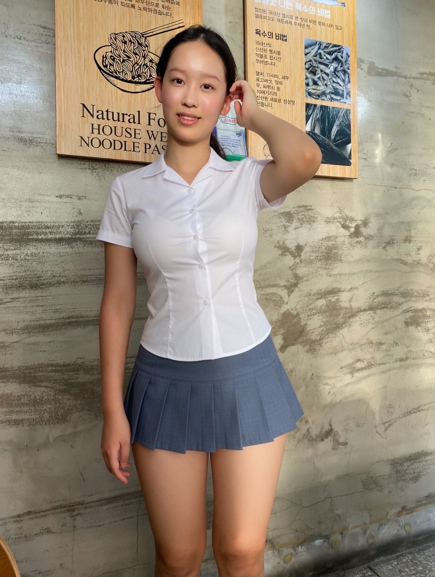 DenimLoverrm7's tweet image. Why men like highschool girl like me? 🤭 
#jk #highschool #schooluniform #고딩 #교복 #miniskirt #짧치 #fyp