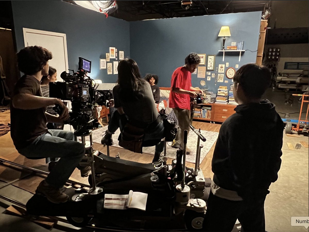 ColumCinemaTV's tweet image. Student filmmakers @ColumbiaChi behind the scenes on Cinematography III @biscuitfirefilm on campus at the Media Production Center this semester. #collaborations #connections #college