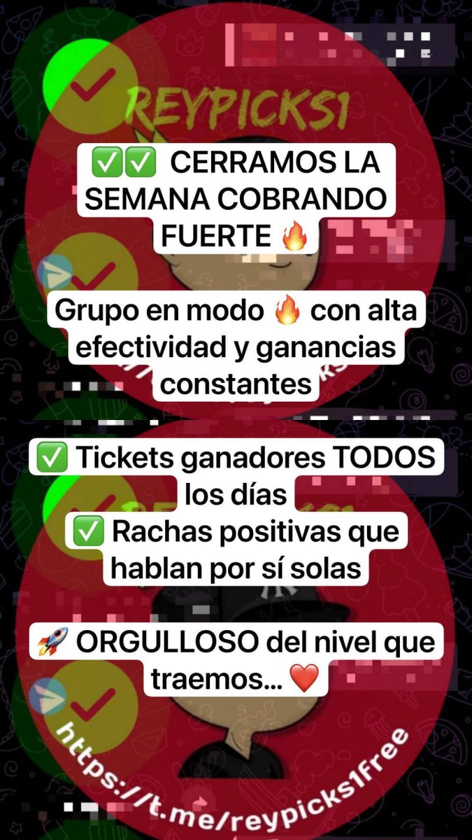 elreypicks1's tweet photo. 🚨🎁 VOY A SORTEAR 10 LUGARES AL GRUPO PREMIUM TODO INCLUIDO 🔥💸

Solo tienes que:
❤️ Dar LIKE y RT 🔁
📲 Unirte al grupo FREE
📩 Tener DM abiertos
Oportunidad real de entrar GRATIS 😤📈

DISPONIBLE: 🔗🔥📲 https://t.co/jaC6NbW9Lk https://t.co/lEYQGPYLop