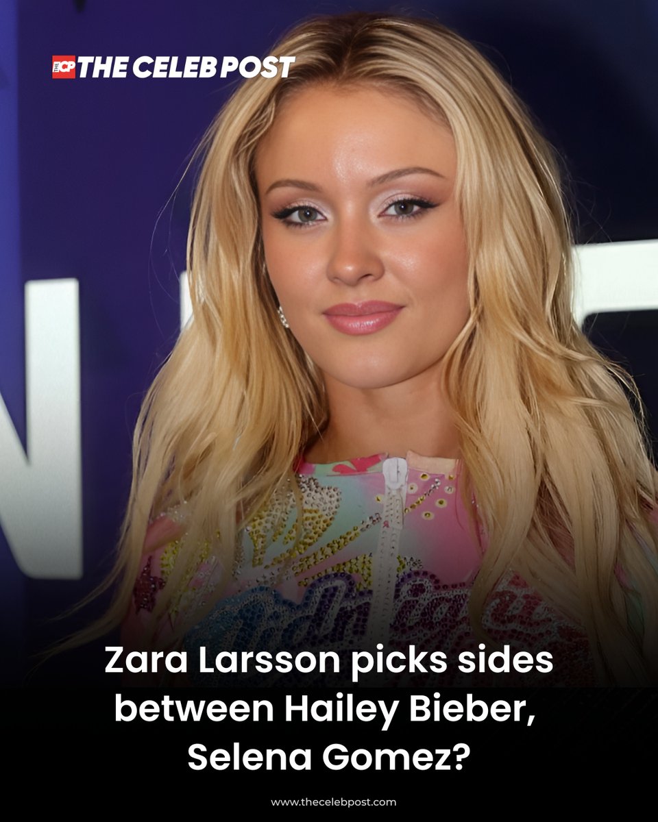 thecelebpost's tweet image. Zara Larsson’s move re-ignites the online rivalry between Hailey Bieber and Selena Gomez fans.

Read more : thecelebpost.com/news/81339

#ZaraLarsson #SelenaGomez #HaileyBieber #PopCulture #CelebrityNews #thecelebpost