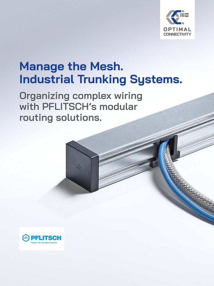 OC2MEofficial's tweet image. PFLITSCH Industrial Trunking provides a clean, modular, and safe way to route thousands of cables through your plant.

* Easy Maintenance.
* High Load Capacity.
* Customizable.

#PFLITSCH #CableManagement #IndustrialAutomation 
#ConnectivitySolutions
#OPTIMALCONNECTIVITY #OC2ME