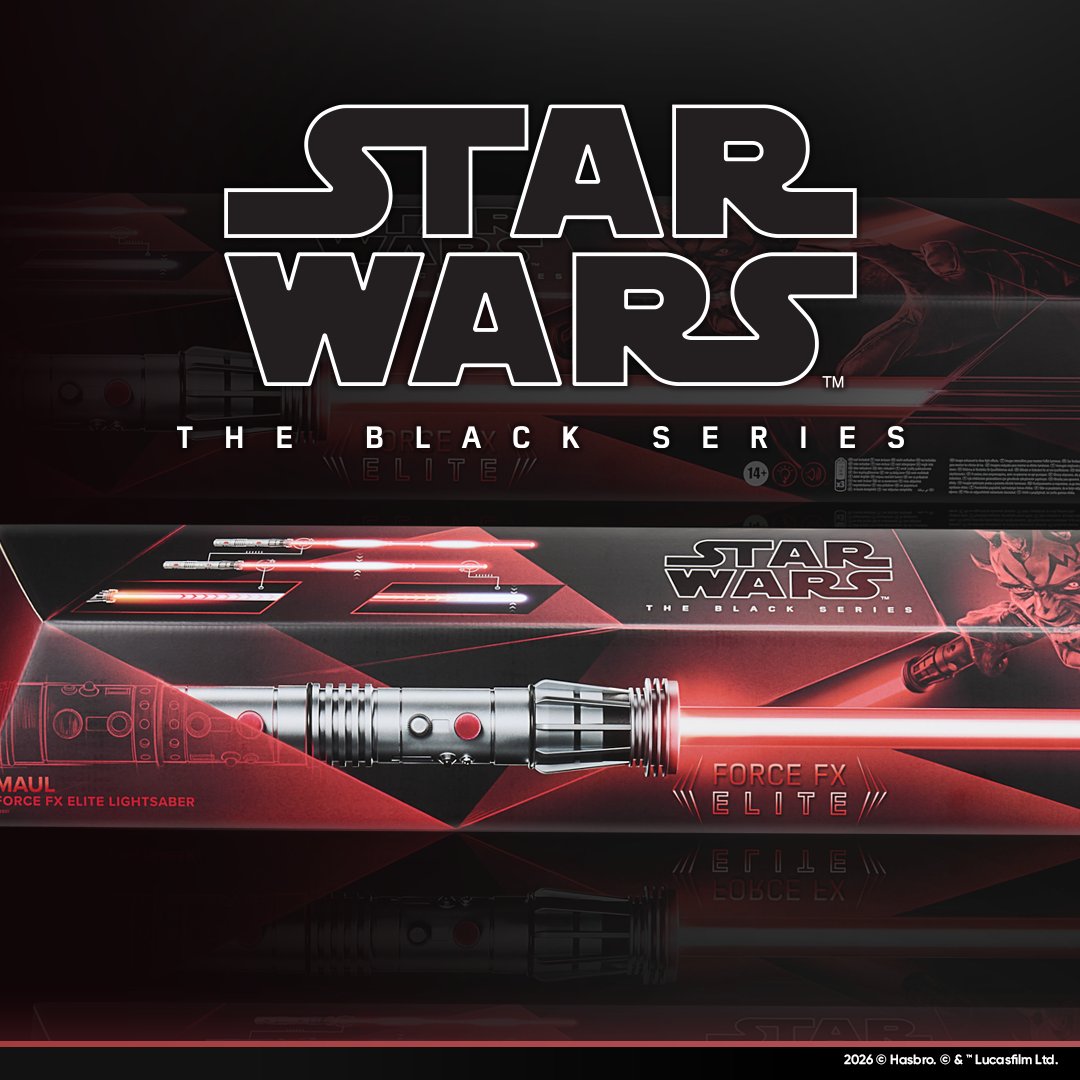 HasbroPulse's tweet image. Power rises in the shadows.

Inspired by #StarWars: #MaulShadowLord, the Force FX Elite #Maul Lightsaber delivers screen-accurate detail, light, and sound. Display it or complete the double-bladed form.

Pre-order at 1pm ET on #HasbroPulse.
 🔗 go.hasb.ro/ShopStarWars