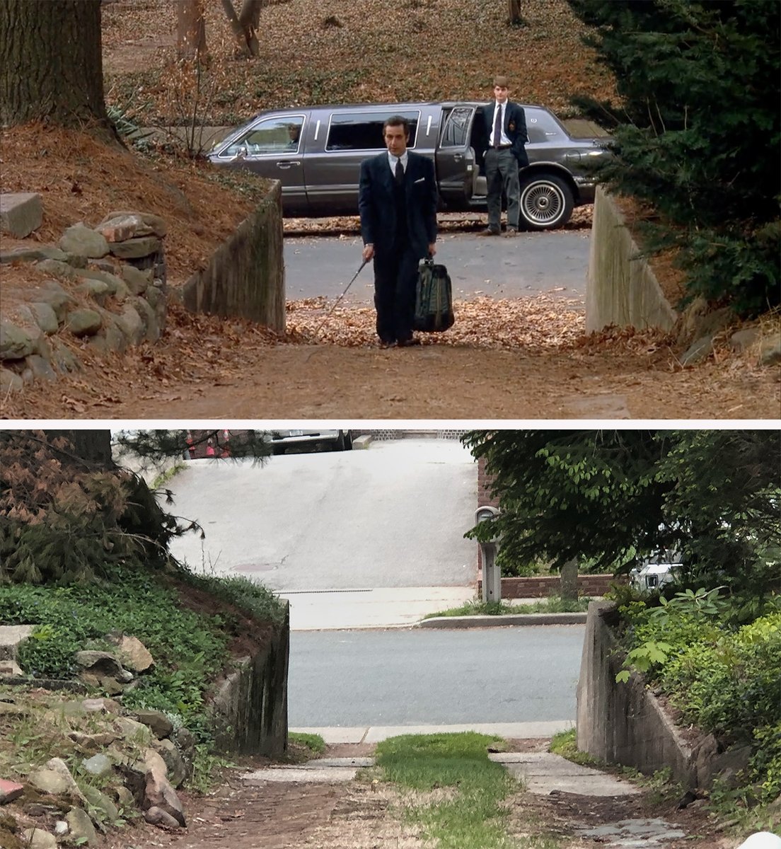 nycinfilm's tweet image. The ending to SCENT OF A WOMAN (1992) was supposed to take place in rural Massachusetts, but was really filmed in Staten Island, NY (Prince's Bay). #filminglocations #movielocation #1990s #thenandnow #nyc #alpacino