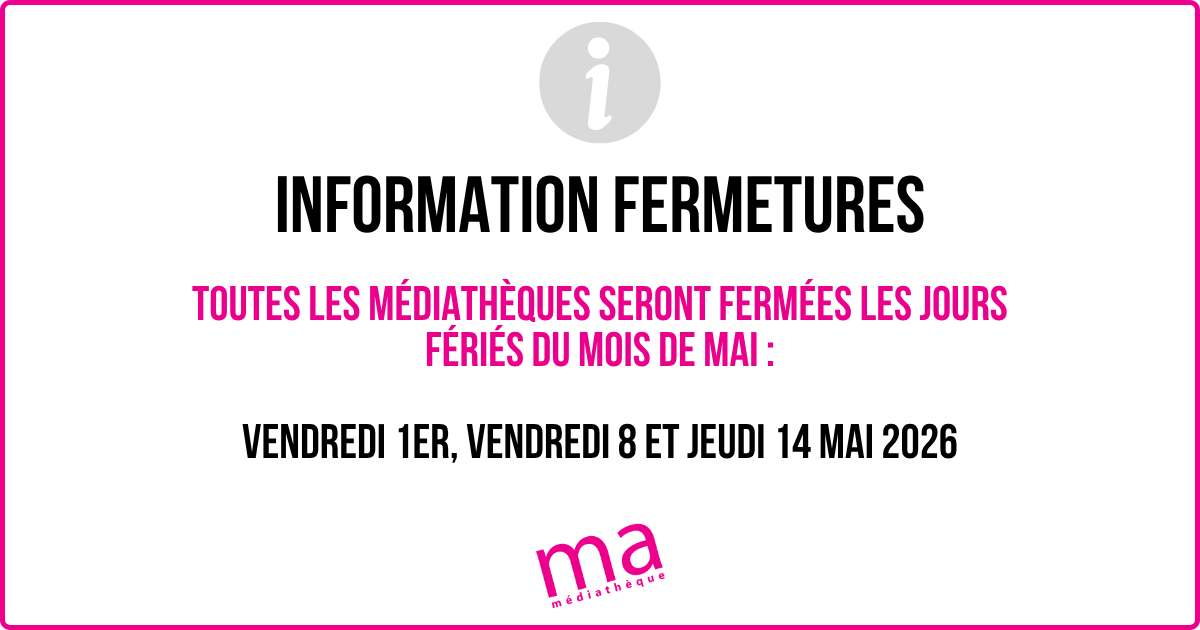medcasa's tweet photo. 📣 Information fermetures
Les Médiathèques @CASAOfficiel seront fermées les jours fériés de mai
1er, 8 &amp; 14 mai
➕ La méd. d'Opio du 14 au 18 mai inclus
➕ La méd. de Saint-Paul de Vence les 15 et 26 mai

Infos sur les jours d'ouverture des médiathèques 👉 https://t.co/u3KIzCmdio https://t.co/Dihu6jIMrk