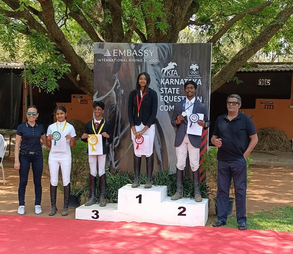 PESUniversity's tweet photo. 🏆 Congratulations Arya Channagiri!

A 2nd semester student from PESU EC Campus, Arya secured Second Place in the Karnataka State Equestrian Competition held at Embassy International Riding School, Bengaluru (26 April 2026).

Well done! 👏🐎

#PESUniversity #PESUEC #StudentAchievement #EquestrianSports #ProudMoment #SportsAtPESU