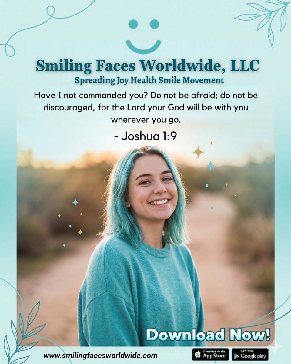 smilingfacesww's tweet image. A reminder: you’re never alone. 💜
“Be strong and courageous… for the Lord your God will be with you wherever you go.” – Joshua 1:9
Keep going. Keep smiling. ✨
📲 Download now on Apple &amp;amp; Play Store
🔗 smilingfacesworldwide.com

#FaithOverFear #DailyInspiration #SpreadJoy
