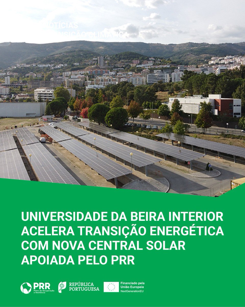 Recuperar_PT's tweet image. A UBI reforça a transição energética com apoio do PRR. Com um investimento de 2,3 milhões de euros, a Faculdade de Ciências da Saúde recebe uma central solar com armazenamento, aproximando-se de um edifício de energia quase zero.

recuperarportugal.gov.pt/2026/04/30/uni…

#PRR #NextGenerationEU