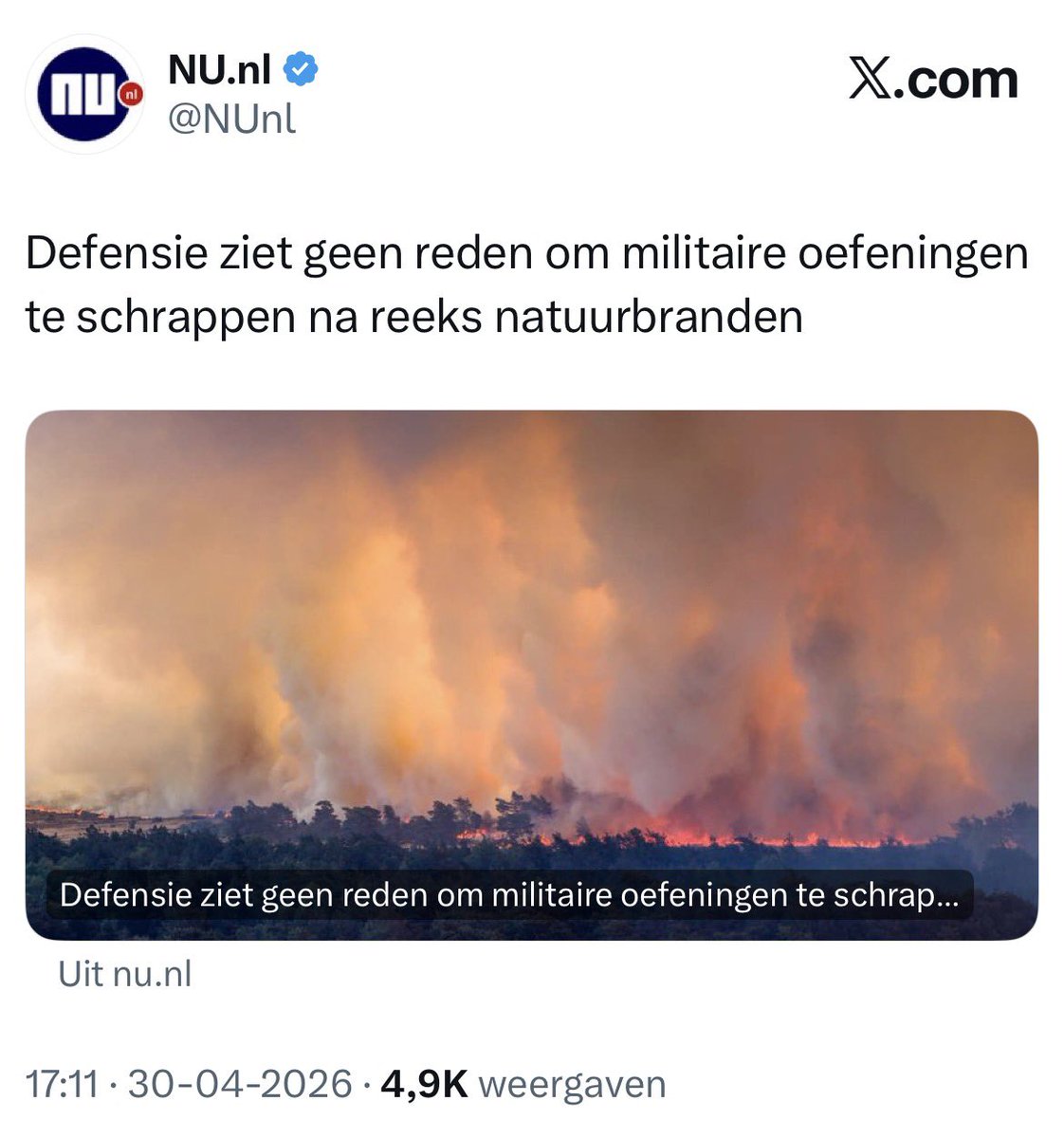 NeeleMaurice's tweet image. Ipv veenbrand een @VVD BRAND? @DefensieMin ? @DilanYesilgoz ? #defensie #brand #veluwe