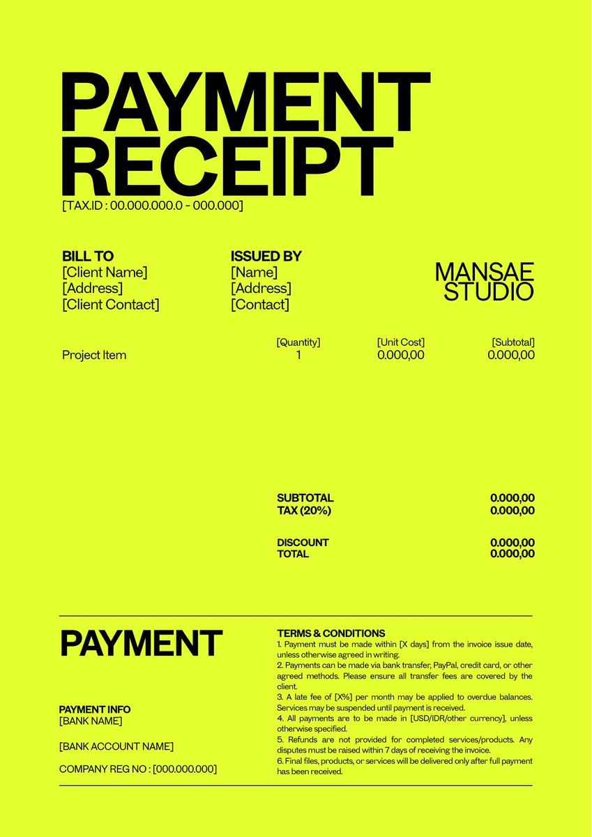 mansaestudio's tweet image. Bold Docs – modern invoice &amp;amp; receipt templates for freelancers &amp;amp; small businesses. Easy to edit in Canva.

Available now 👉 payhip.com/b/e6wT4

#canva #invoice #payment #business