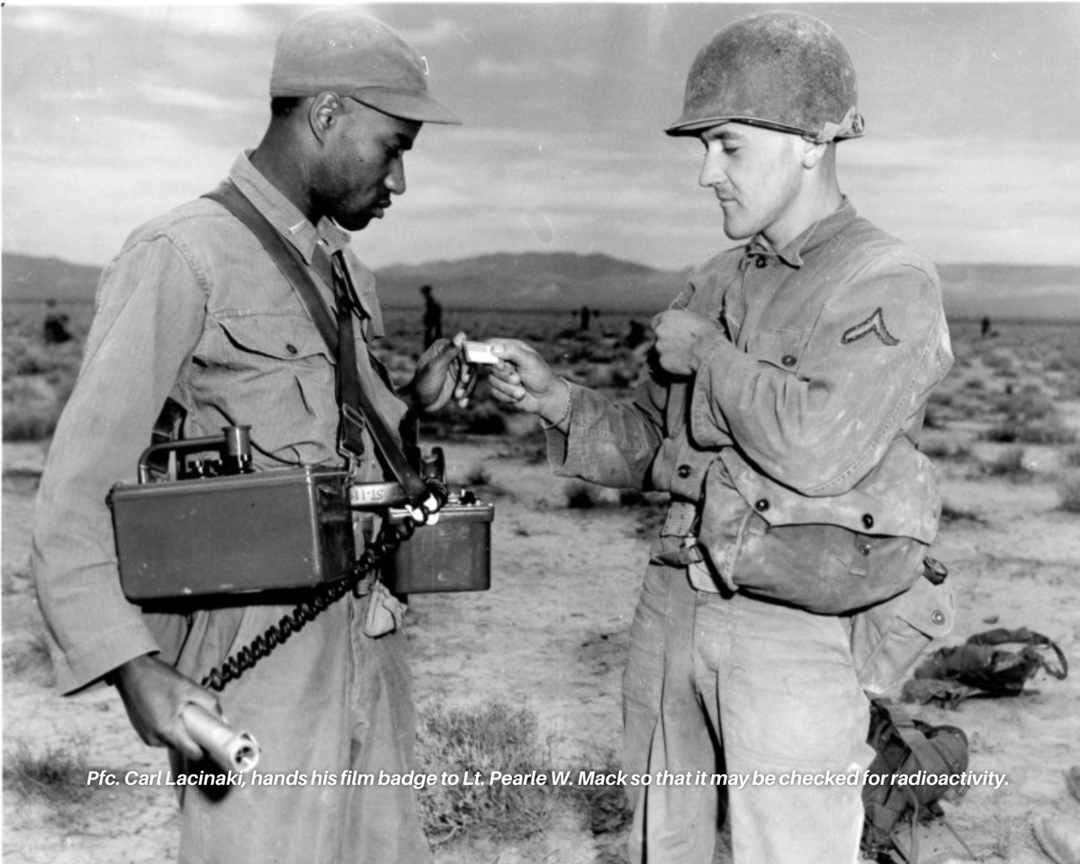 AtomicMuseum's tweet photo. At the Nevada Test Site, workers wore Film Badge Dosimeters. Much like a camera, the film inside reacted to radiation; health physicists developed it to measure exposure based on how dark the film became.

🔗 https://t.co/XF65J29ASs https://t.co/VcdiF88OXh
