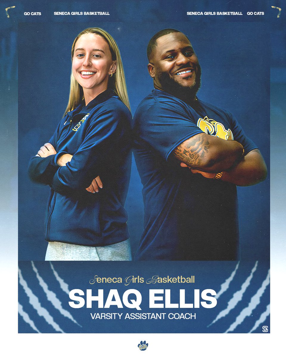 seneca_wbb's tweet photo. Welcome to the Seneca High Girls Basketball family, Coach Shaq! Go Cats! #EarnedNOTGiven https://t.co/Eiz34xup98