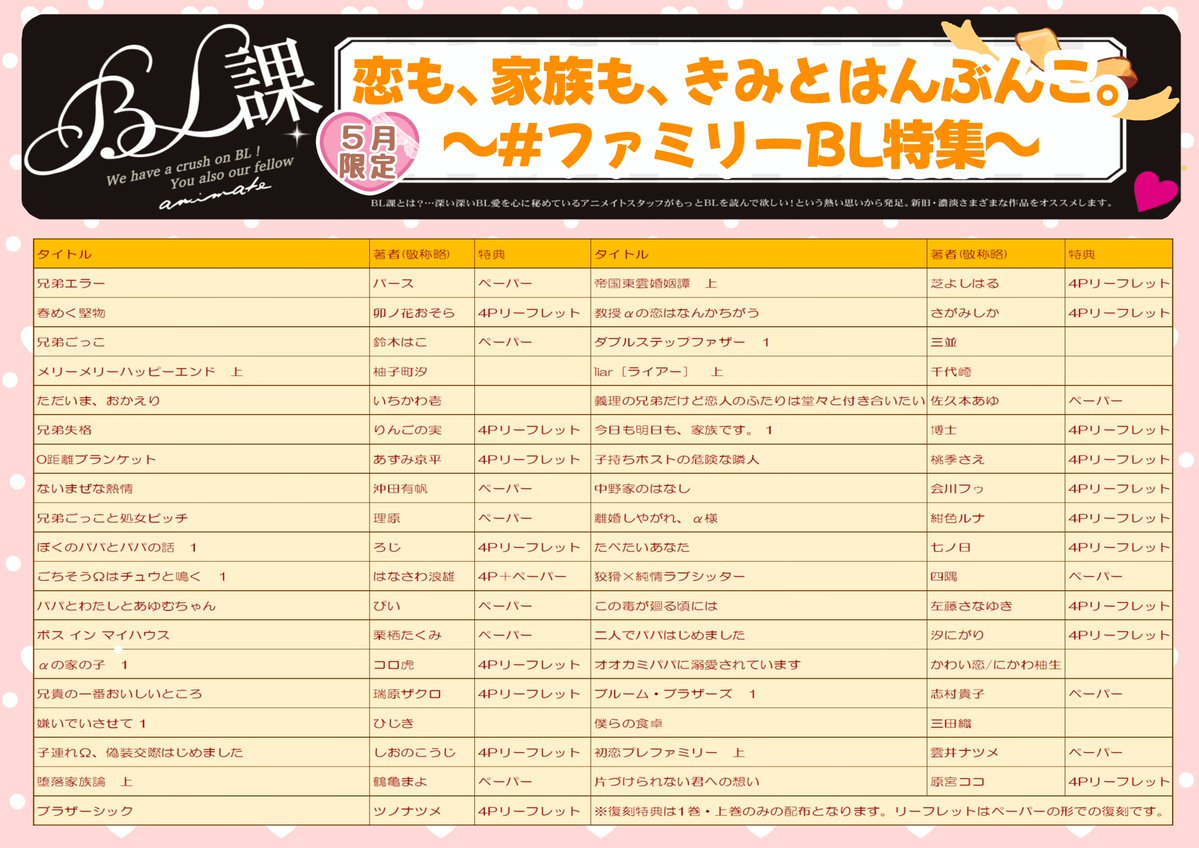 アニメイトBL課 tweet media