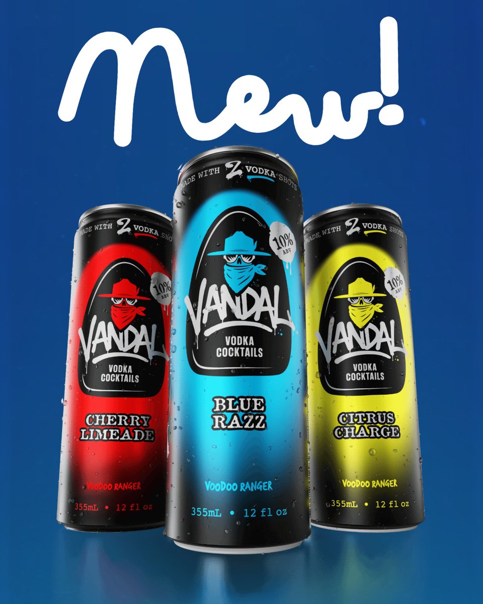 liquorworld_lv's tweet image. From our friends at @voodooranger 👀 Vandal Vodka Cocktails (12oz) just touched down—bold flavors, chill vibes, and ready when you are 🍒🫐⚡Which one are you cracking first?

#ThirstyThursday #VoodooRanger #NewArrival #RTD #LiquorWorld