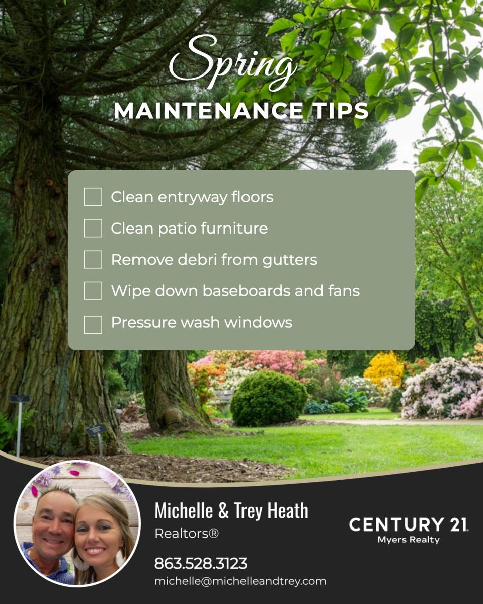 michelle_trey's tweet image. Spring is in full bloom 🌸—the perfect time to give your home some TLC!

A little seasonal maintenance = a fresher, cleaner, happier space 🌿✨

Are you an early bird or last-minute spring cleaner? 🧼

#springcleaning #springchecklist