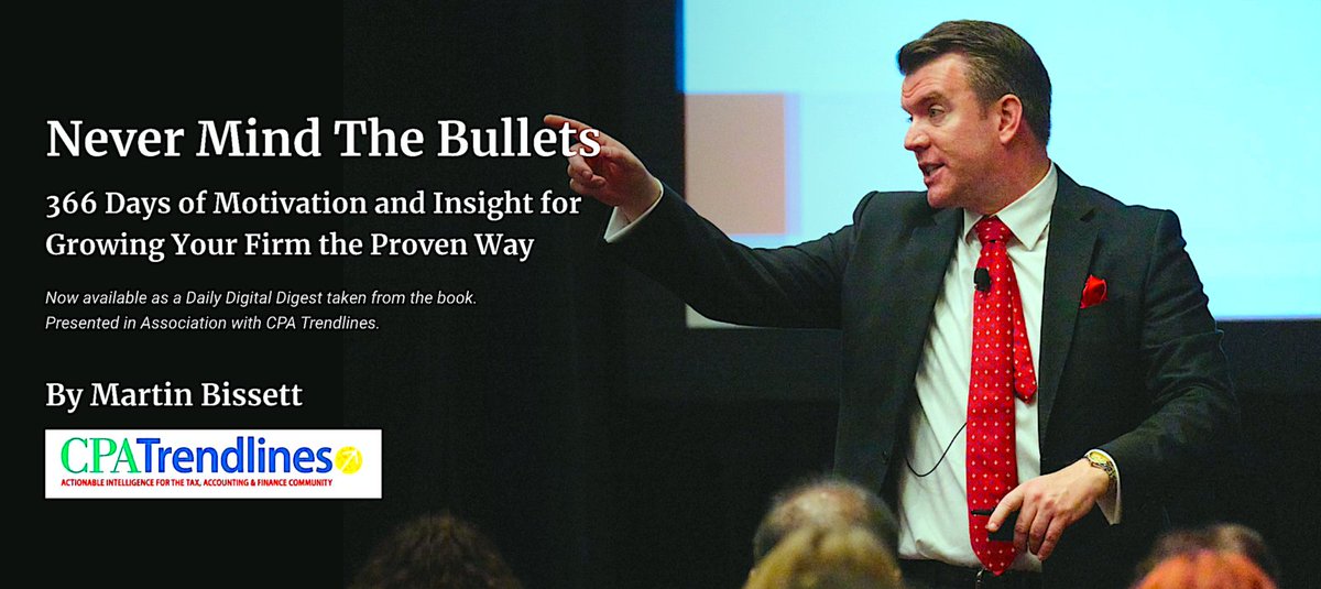 CPA_Trendlines's tweet image. Bissett Bullet: Meet the Decision Maker: Today's Bissett Bullet: “If the prospective client you’re meeting with needs to ‘recommend’ your proposal to others, they are not the person who can make the decision.”
 
 By Martin Bissett
… dlvr.it/TSJVTD #CPA #tax #accounting