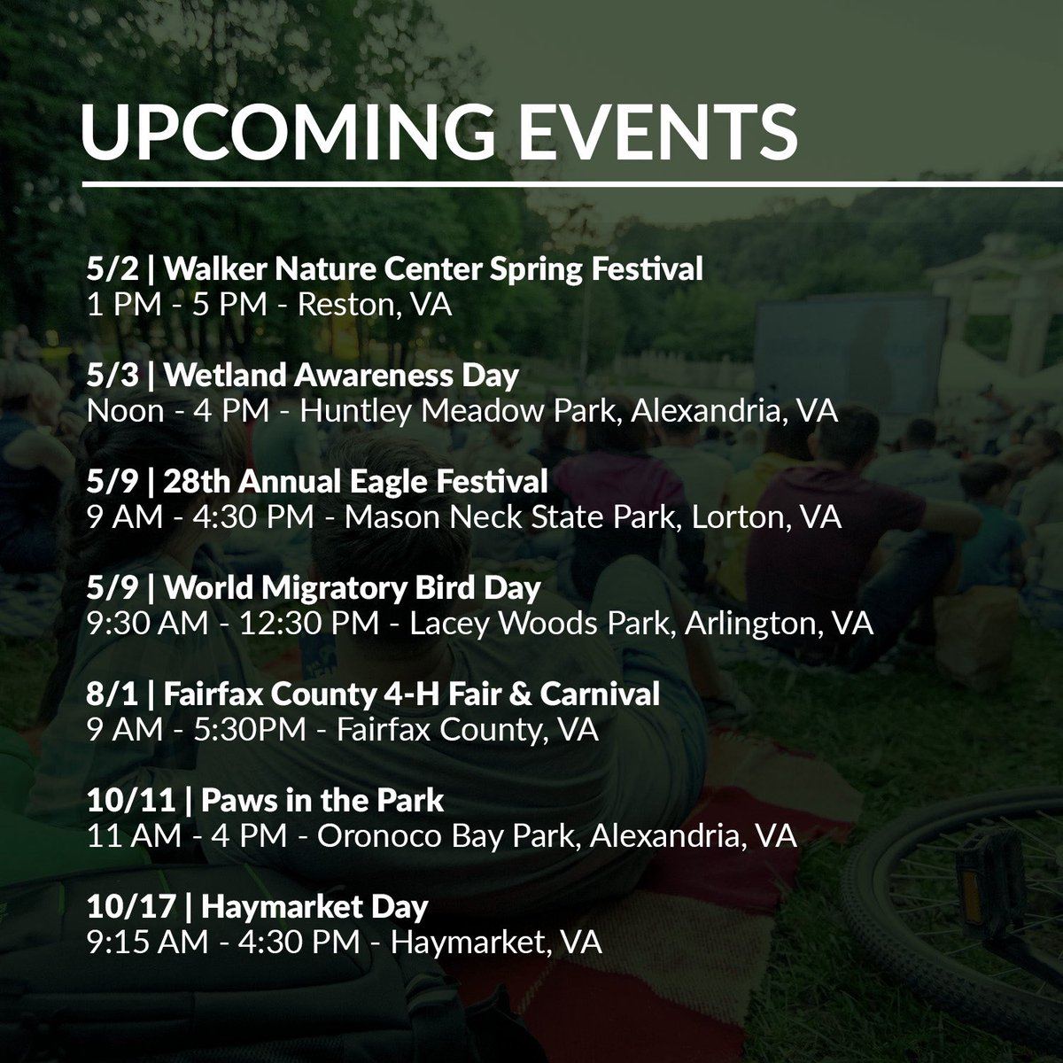 WRL_VA's tweet image. We have quite the exciting calendar of #events coming up this year! Please come #visit our booth and/or join us for these #educational opportunities; we’re looking forward to seeing you there!