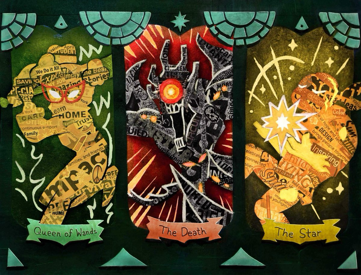 Here they are, all three collages based on cards from <a href="/tmnttarot/">Prophecies Untold ✨ A TMNT Tarot Project 🃏</a>!
This was such a fun collage to do, with some very cool card art to work off of. Preorders are open 'til June 1st, go check it out!
tmnttarot.bigcartel.com
#rottmnt #RiseoftheTMNT #tmnt