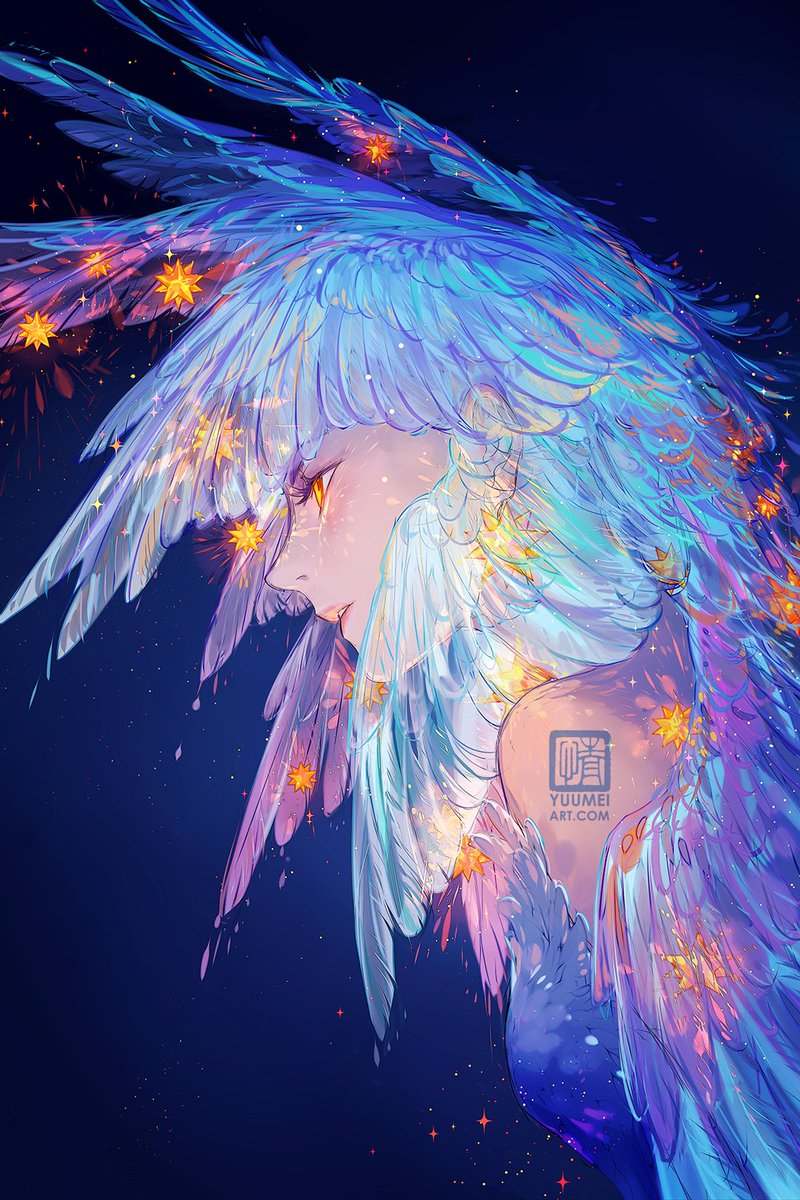 Yuumei_Art's tweet image. This one was so fun to paint! I thought I'd be taking a break from star themed stuff after spending waaaay too much time on the Star Projector Kickstarter but somehow I just ended up back to painting stars anyway lol

#wings #stars #art #painting #fantasy #magic