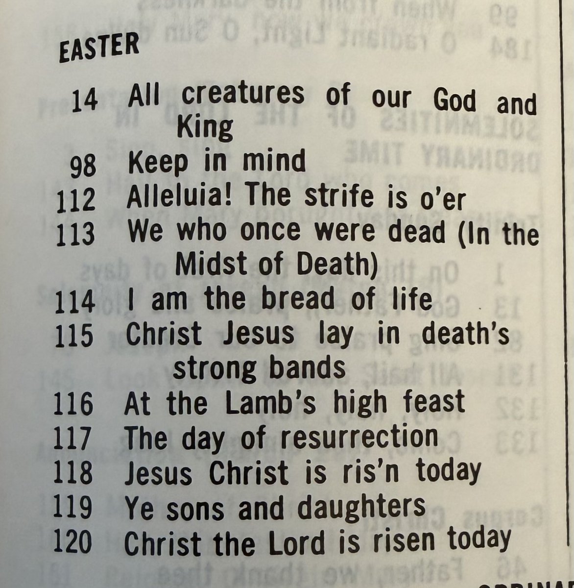 Michael_Psalm51's tweet image. I have been using hymn from an online resource such as.  

@DivineOffice 
#Easter 
I try to choose the appropriate Hymn using the One Volume Christian Prayer Book. It’s not clear. Says use Guide 1502. it lists 11 Hymns. Just pick 1?

@disciple96 @FiatLuxGenesis 
Pls RP ❤️