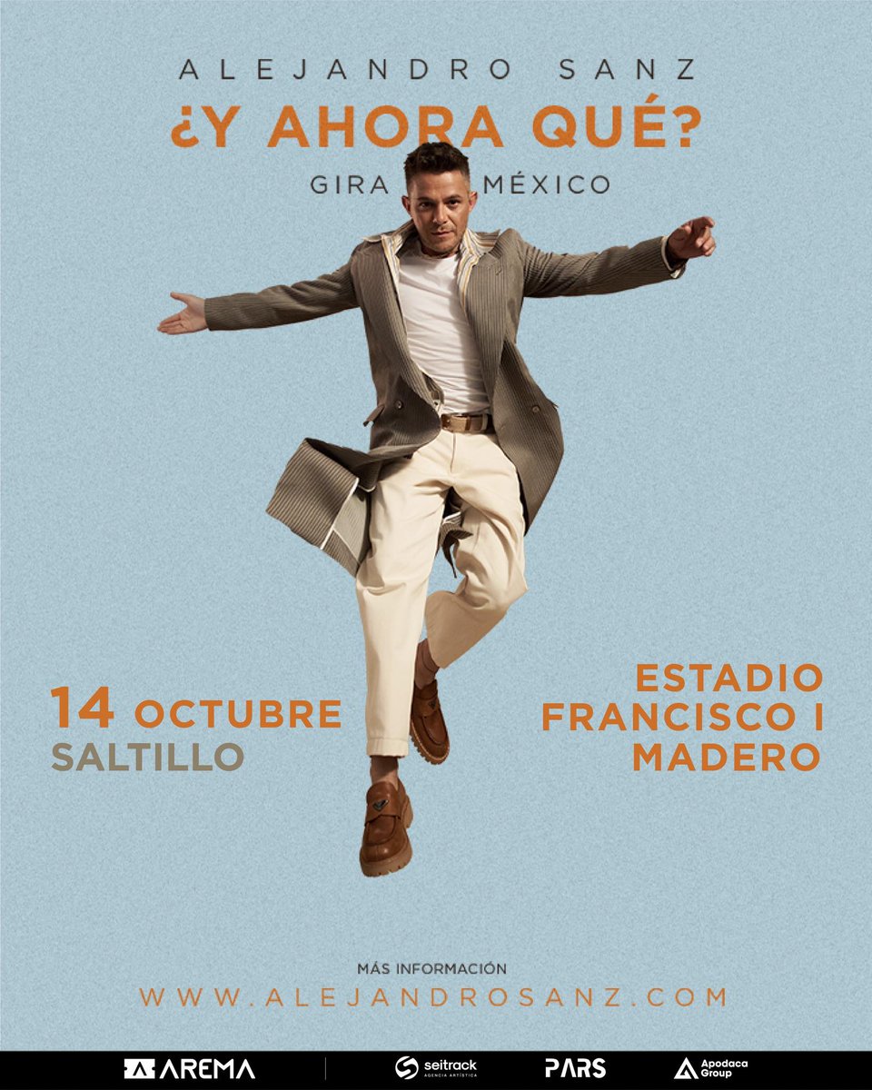 🎤✨ ¡Ya está aquí!
La venta de boletos para el concierto de <a href="/AlejandroSanz/">Alejandro Sanz</a>  en Saltillo ya comenzó 📷
Estos son los costos:
📷 Zona Fan – $3,800
📷 Diamante – $3,150
📷 Platino Der – $2,650
📷 Platino Izq – $2,650
📷 Oro – $2,100
📷 Butaca Lat A – $1,650
📷 Butaca Lat C – $1,650