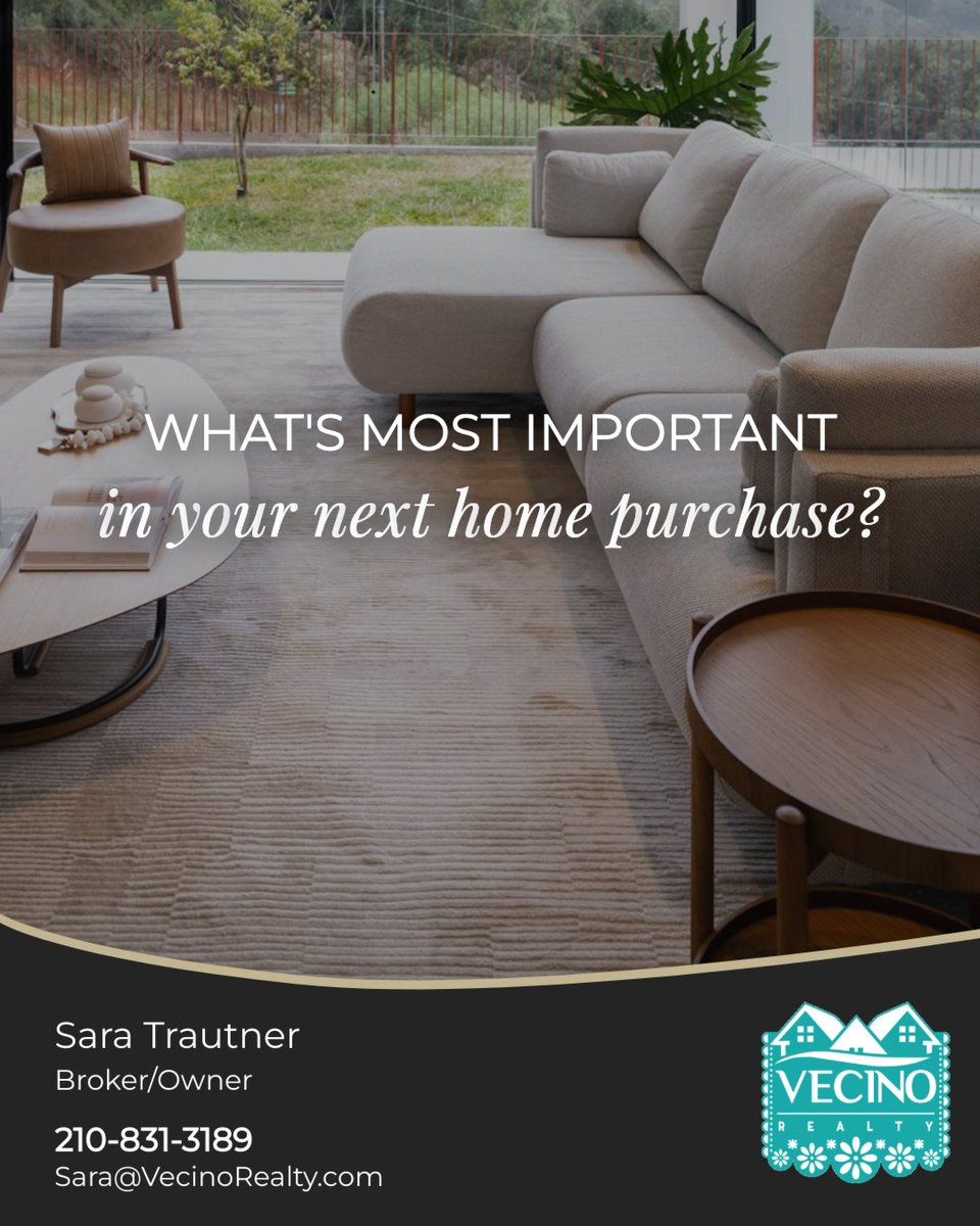 STinSA2's tweet image. What matters most in your next home purchase? 🏡
Price, location, layout, interest rate, or something else?
Drop your top priority below! ⬇️

#VecinoRealty #Broker #SanAntonio #downpayment #realestate #realestateexpert