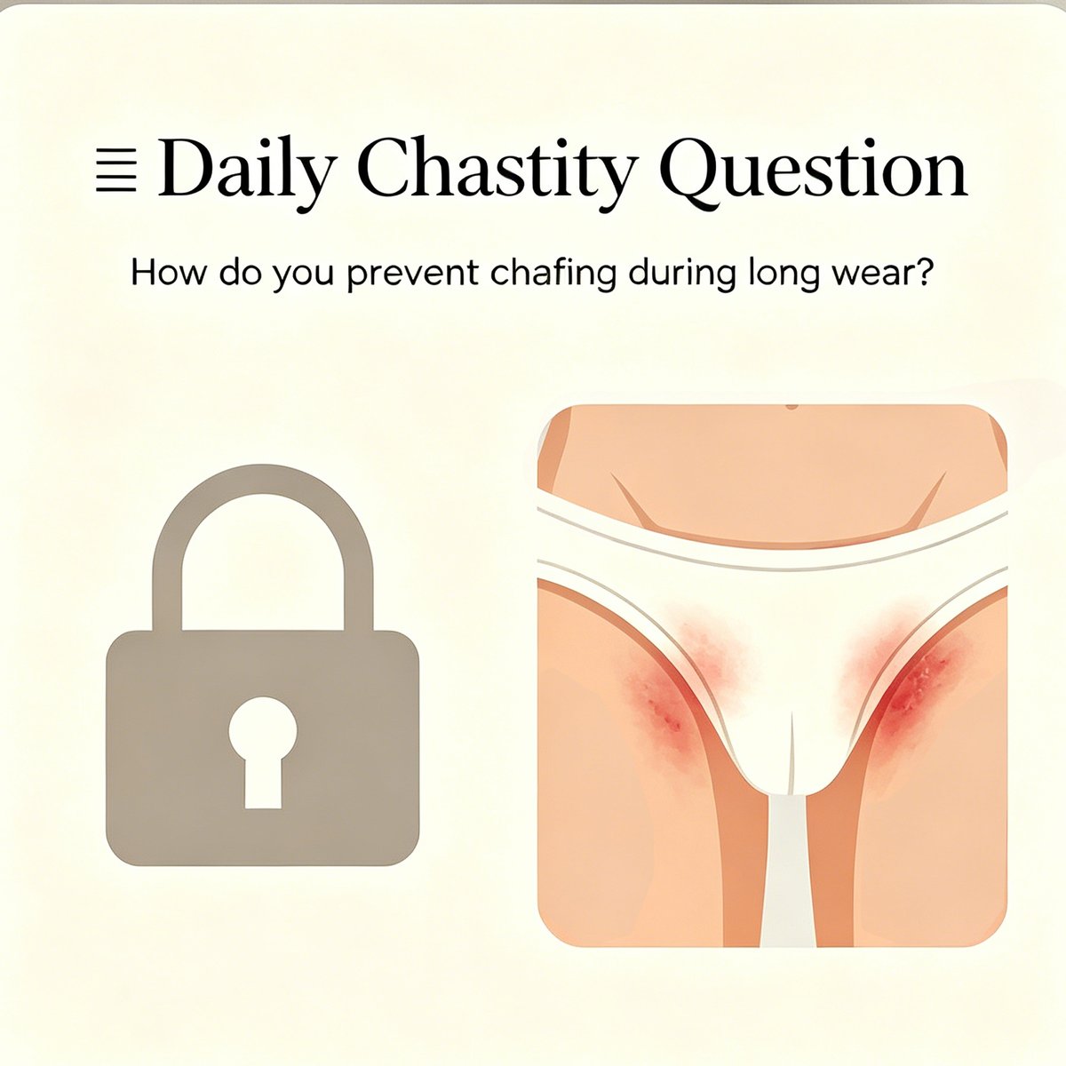 ifrrk_frrk's tweet photo. How do you prevent chafing during long wear?

#Chastity #CageLife #TeamLocked https://t.co/3a92oGte0z