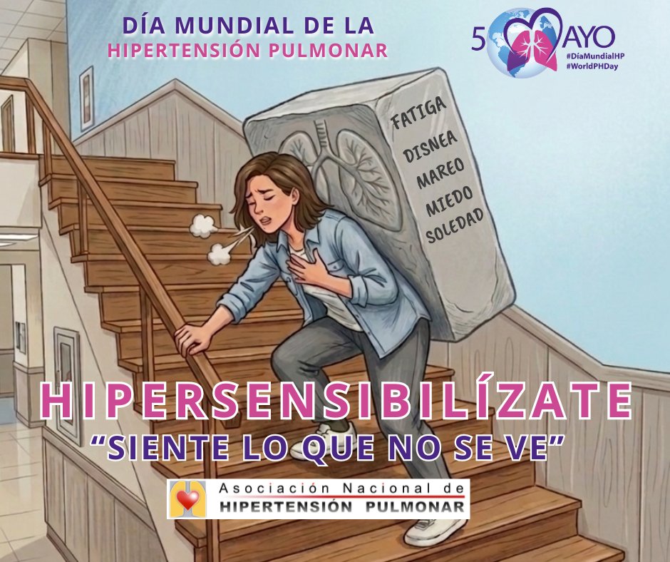 ANdHP's tweet photo. 💙“Hipersensibilízate: siente lo que no se ve”
Lanzamos la campaña por el #DíaMundialHipertensiónPulmonar, para dar visibilidad a una enfermedad que muchas veces no se ve… pero se siente cada día.
🔗 Accede a la noticia en nuestra web: https://t.co/CVjgVsPFaS https://t.co/URlbWIhhlF
