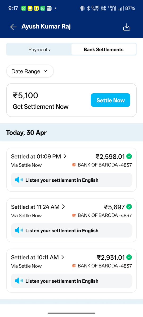 AyushRaj1437's tweet image. @PaytmCare @PaytmBusiness Merchant account (MID: ACTlag32840466540825) terminated. Settlement of ₹5,100 is stuck &amp;amp; showing error. I've already raised a ticket via email (Ticket: 200011466712). Please process my funds to my linked bank account. #Paytm #PaytmBusiness"